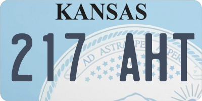 KS license plate 217AHT