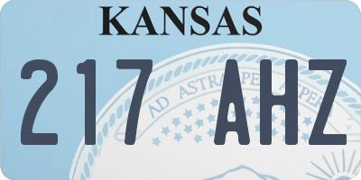KS license plate 217AHZ