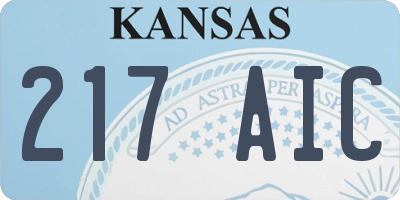 KS license plate 217AIC