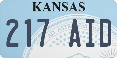 KS license plate 217AID