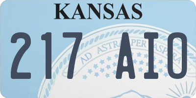KS license plate 217AIO