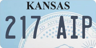 KS license plate 217AIP