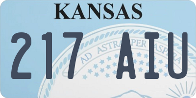 KS license plate 217AIU