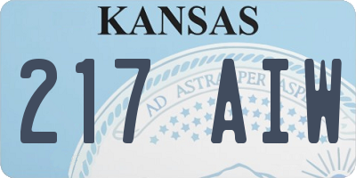 KS license plate 217AIW