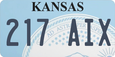 KS license plate 217AIX