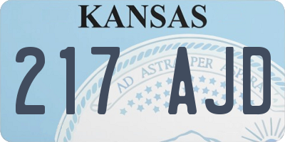 KS license plate 217AJD