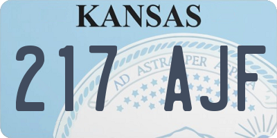 KS license plate 217AJF