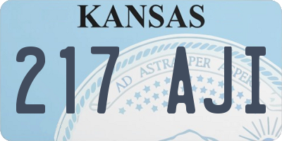 KS license plate 217AJI