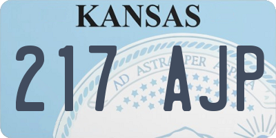 KS license plate 217AJP