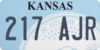 KS license plate 217AJR