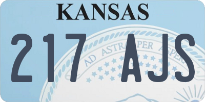 KS license plate 217AJS