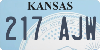 KS license plate 217AJW