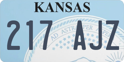KS license plate 217AJZ
