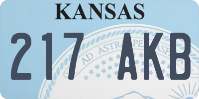 KS license plate 217AKB