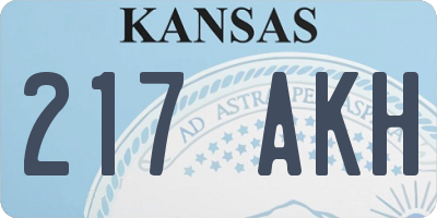 KS license plate 217AKH