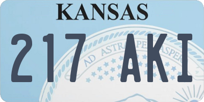 KS license plate 217AKI
