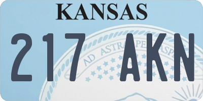 KS license plate 217AKN