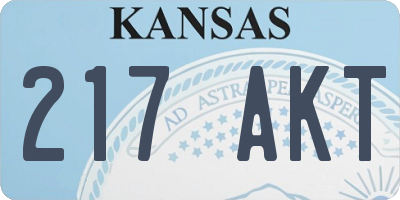 KS license plate 217AKT