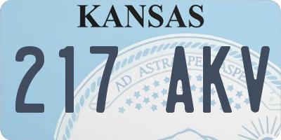 KS license plate 217AKV