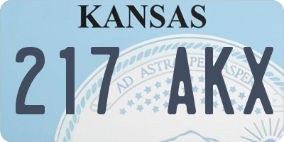 KS license plate 217AKX