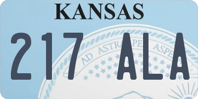 KS license plate 217ALA