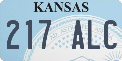 KS license plate 217ALC