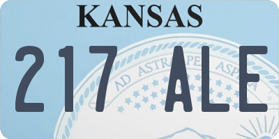 KS license plate 217ALE