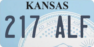 KS license plate 217ALF