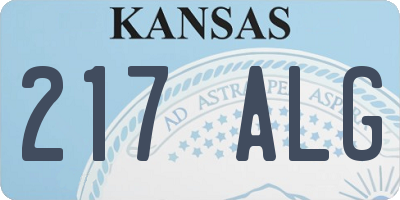 KS license plate 217ALG