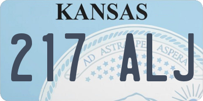 KS license plate 217ALJ