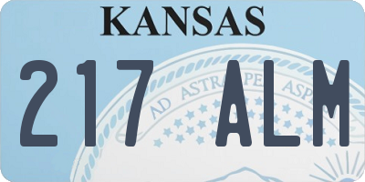 KS license plate 217ALM