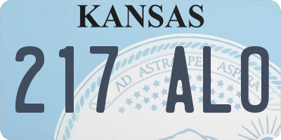 KS license plate 217ALO