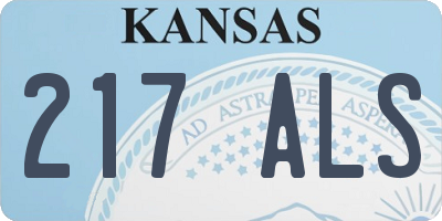KS license plate 217ALS