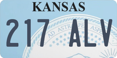 KS license plate 217ALV