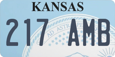 KS license plate 217AMB