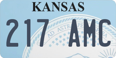 KS license plate 217AMC