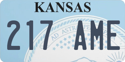KS license plate 217AME