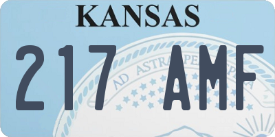 KS license plate 217AMF