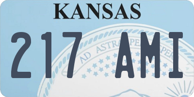 KS license plate 217AMI