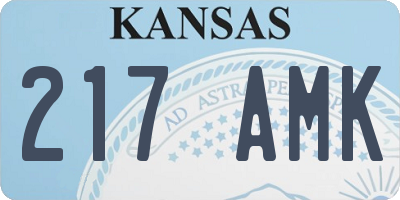 KS license plate 217AMK