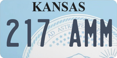 KS license plate 217AMM