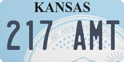 KS license plate 217AMT