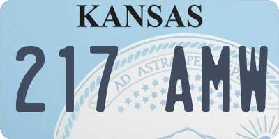 KS license plate 217AMW