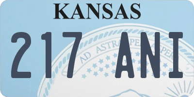 KS license plate 217ANI