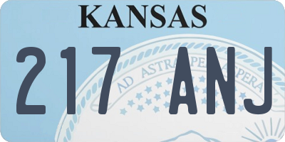 KS license plate 217ANJ