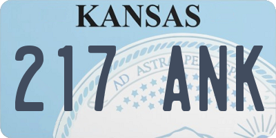 KS license plate 217ANK