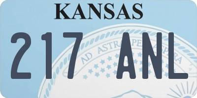 KS license plate 217ANL