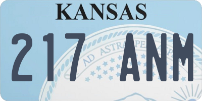 KS license plate 217ANM