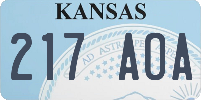 KS license plate 217AOA