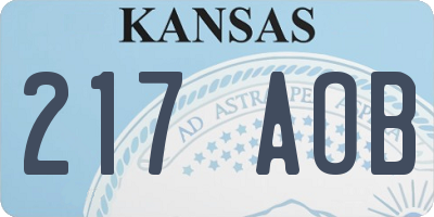 KS license plate 217AOB